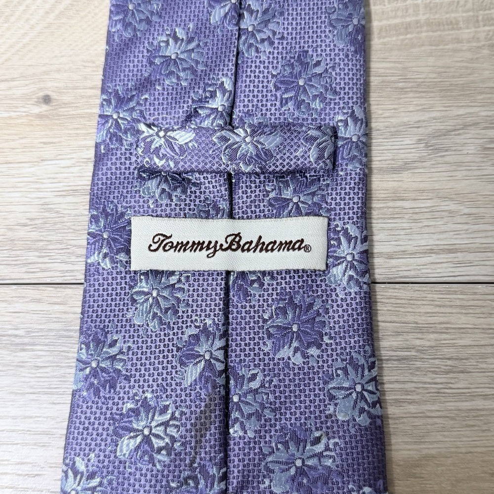 Tommy Bahama Purple Floral Designer Neck Tie Mens Classic Island Style Corpcore - Picture 6 of 13